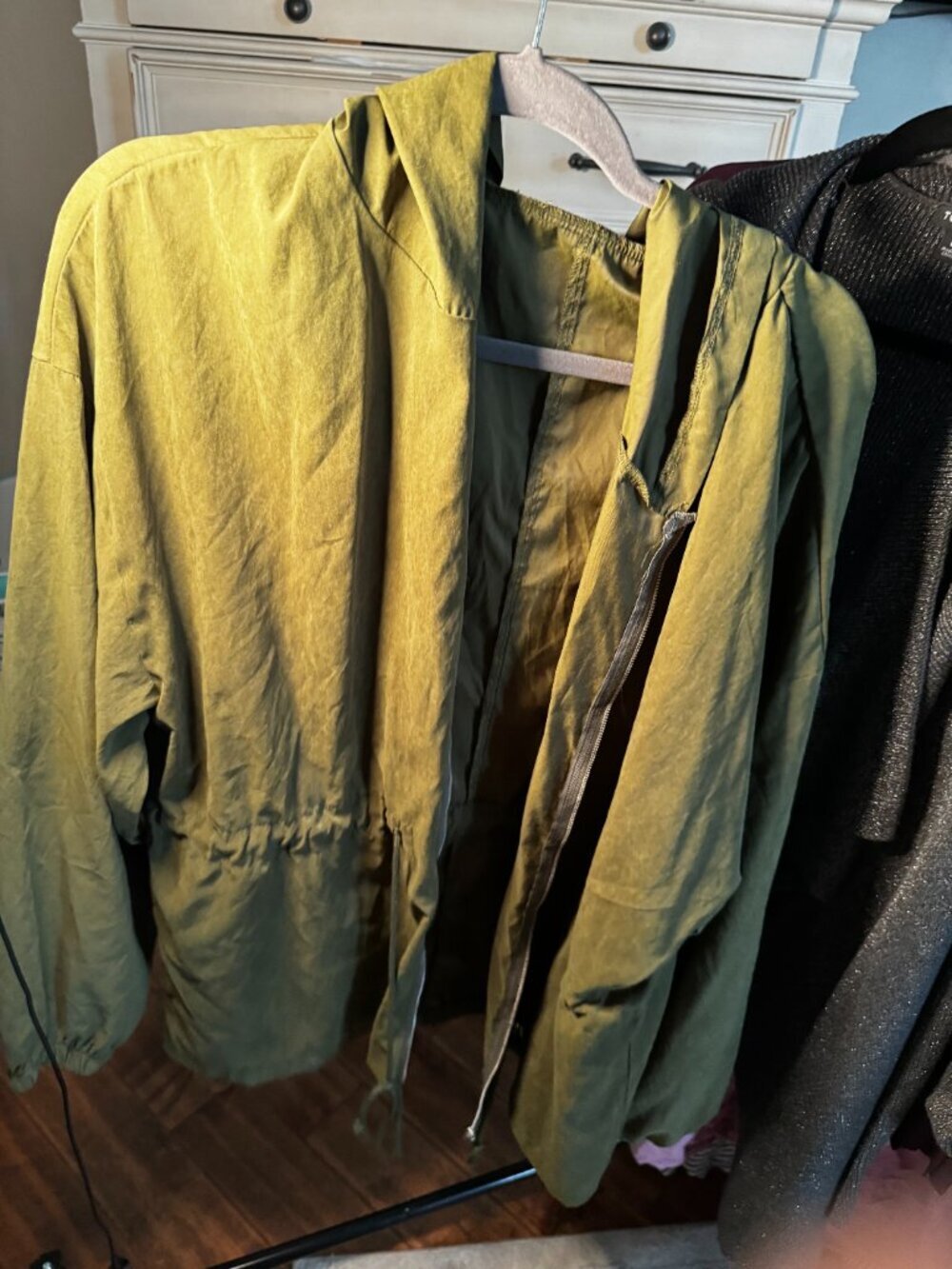 Olive Green Lightweight Zip Jacket - Picture 2 of 4